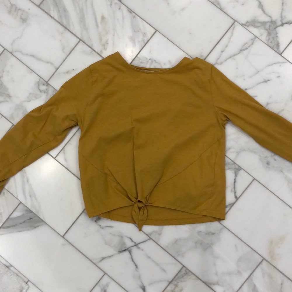 yellow long sleeve top